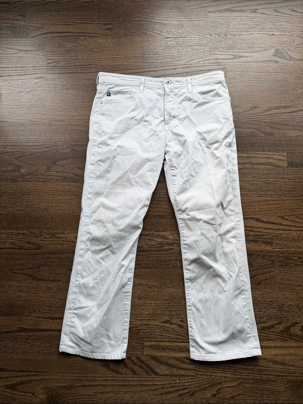 Ag Adriano Goldschmied Men's White Casual Pants